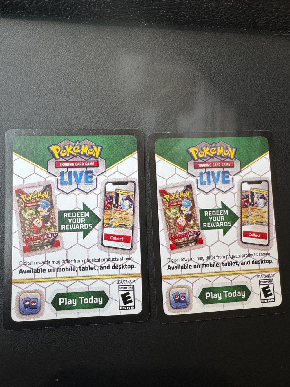 (2) Pokemon LIVE Redeem Your Rewards Code Card - Pack # 3